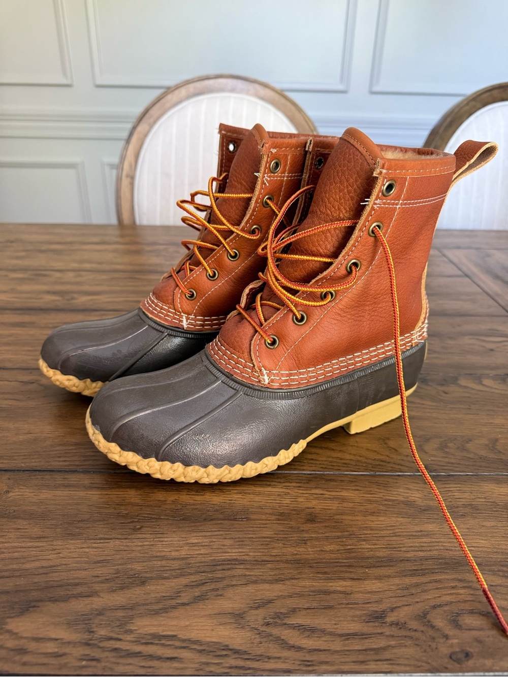 L.L. Bean Waterproof Duck Boots - Brown & Dark Brown